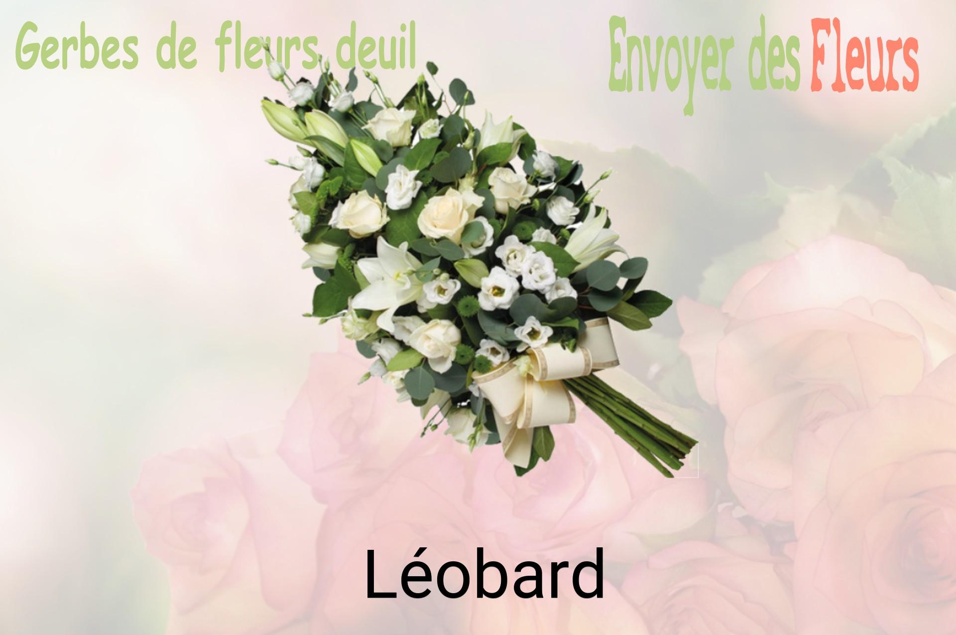 Gerbe de fleurs de deuil livrée à Léobard